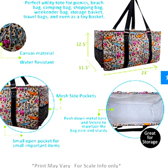 NEW wild Nurse Utility Tote Bag - Picture 3 of 4